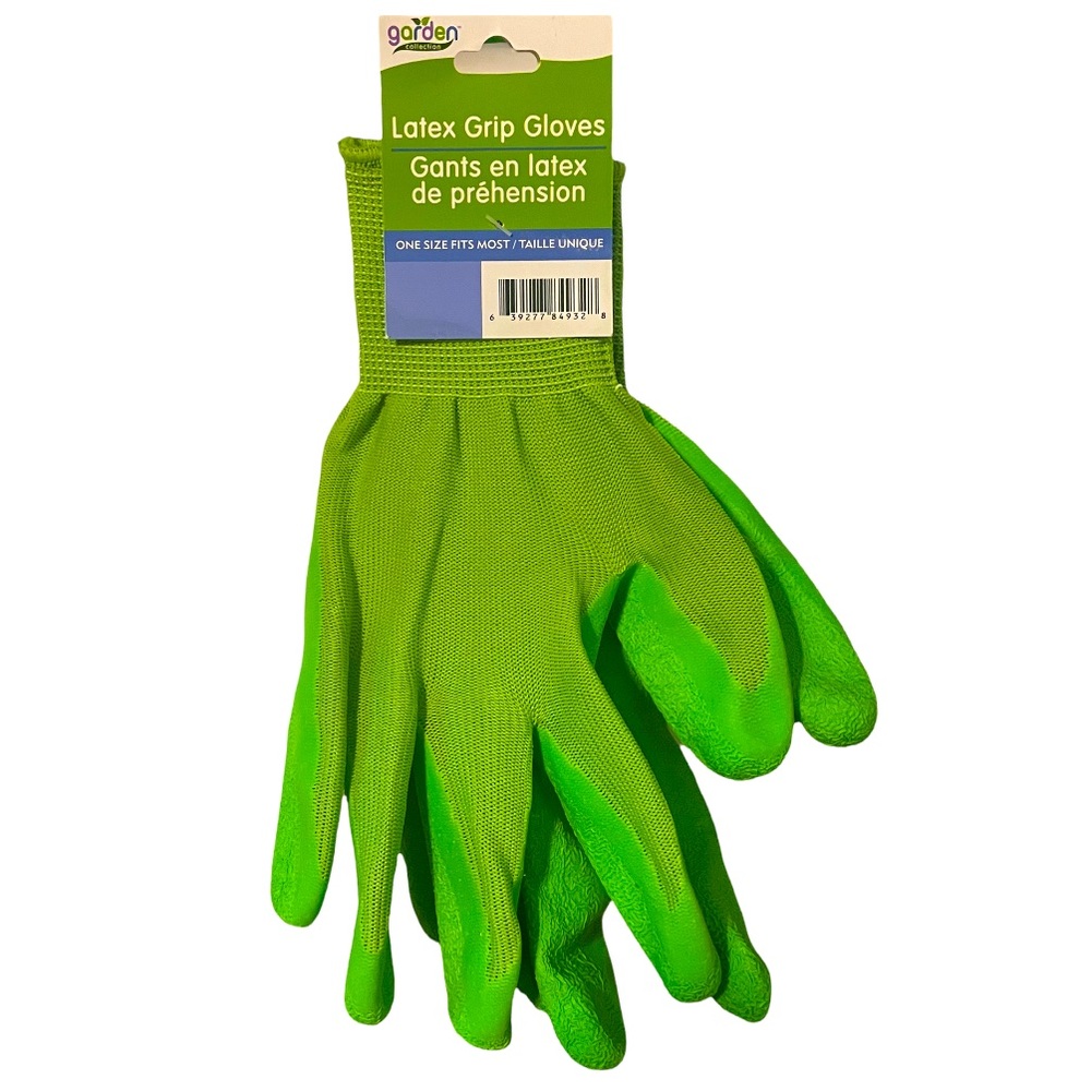 Garden Collection Spring Green Knit Latex Grip Gardening Gloves NWT